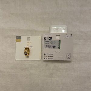 SIX brand stainless steel, gold-plated ring